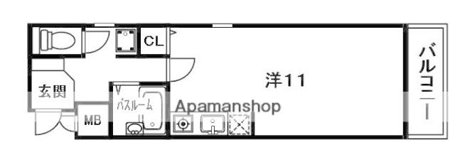 アルファークラージュⅡ(1K/4階)の間取り写真