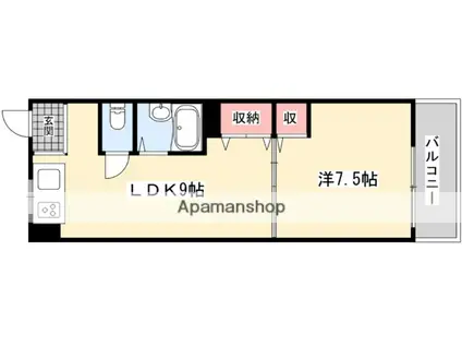 シャンテー御殿山(1LDK/3階)の間取り写真