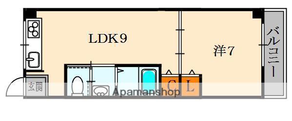 シャンテー御殿山(1LDK/8階)の間取り写真