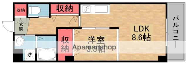 ルミエール星田(1LDK/7階)の間取り写真