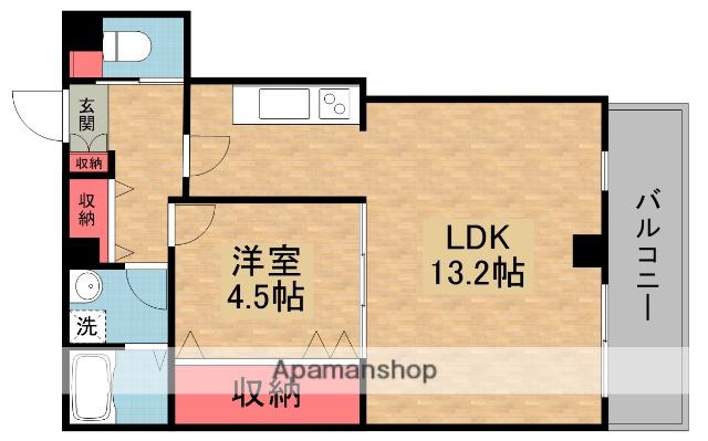 ルミエール星田(1LDK/2階)の間取り写真