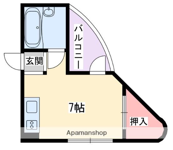 コスモ八坂ハイツ(ワンルーム/2階)の間取り写真