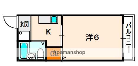シティハイムプリムヴェール(1K/2階)の間取り写真