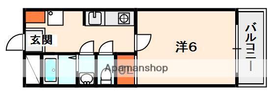 ベルメゾン3番館(1K/2階)の間取り写真