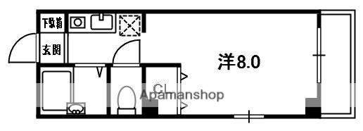ソラーレ中宮(1K/1階)の間取り写真