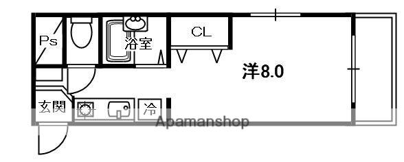 ソラーレ中宮(1K/1階)の間取り写真