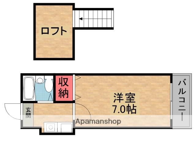 ショウロ御殿山(1K/1階)の間取り写真