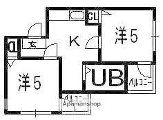 ミングル星ヶ丘 二番館(2DK/4階)の間取り写真