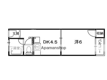 星田マンション(1DK/4階)の間取り写真