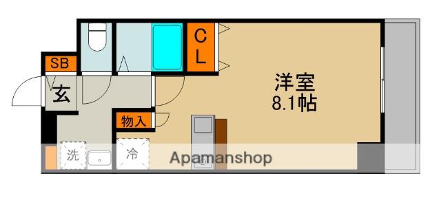 カーサ北本通(1K/6階)の間取り写真