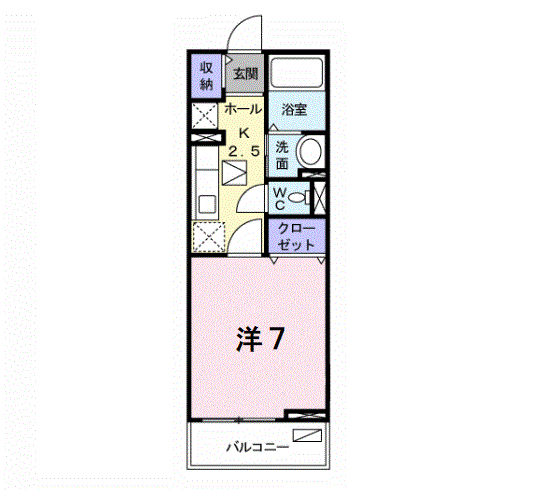アーバンハウス(1K/1階)の間取り写真