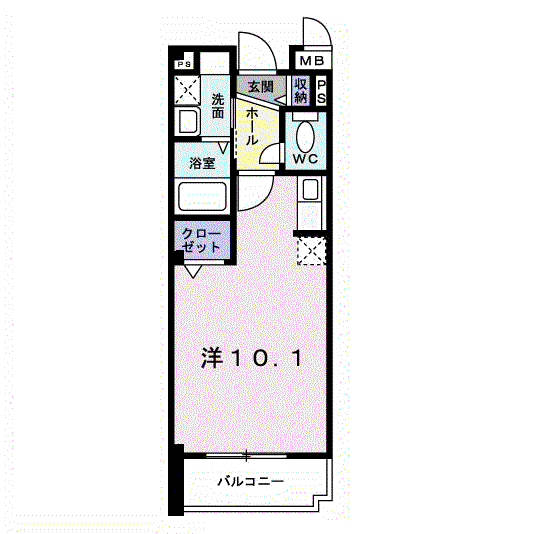プログレNγ(ワンルーム/2階)の間取り写真