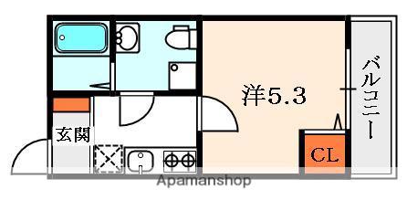 CASA御殿山(1K/3階)の間取り写真