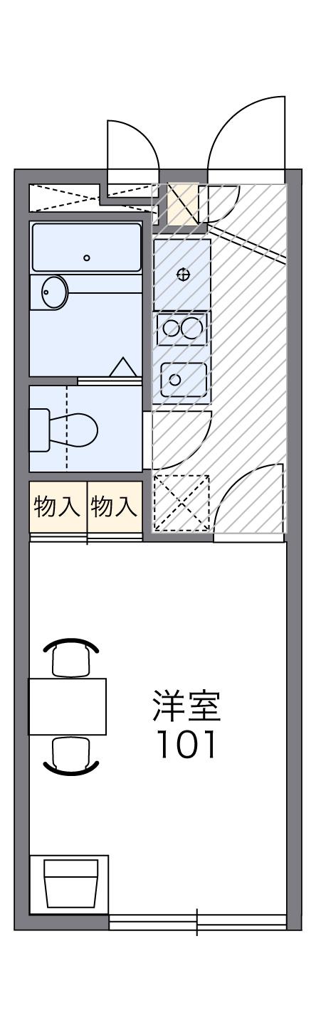 レオパレスIMPULⅡ(1K/3階)の間取り写真