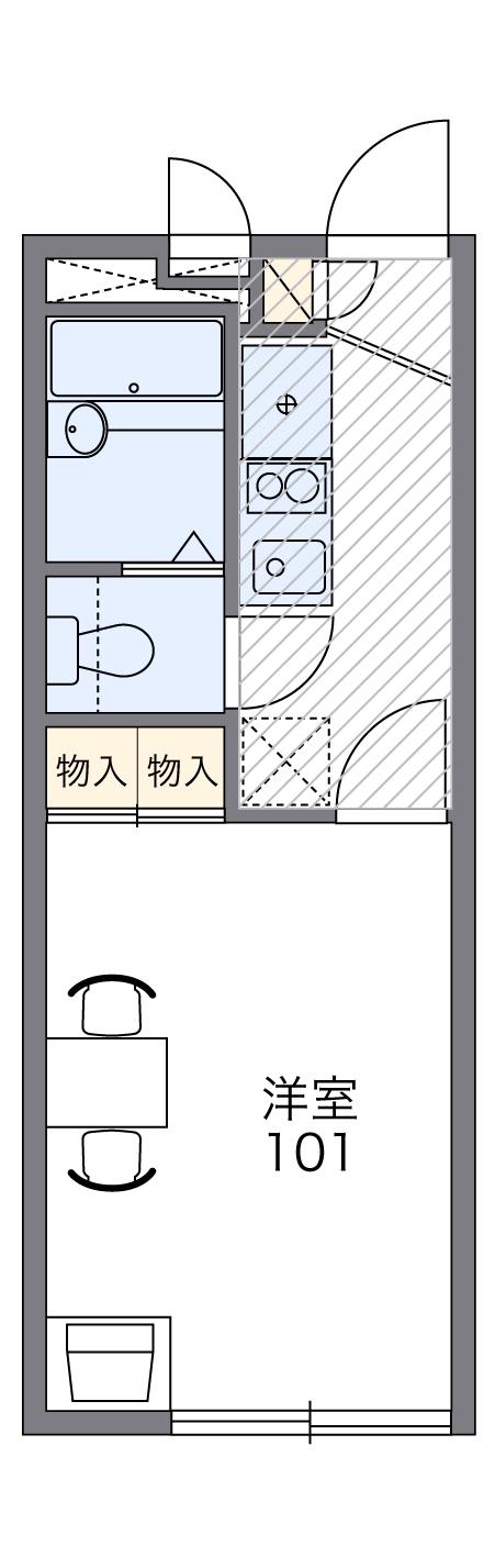 レオパレスヒカリ(1K/2階)の間取り写真