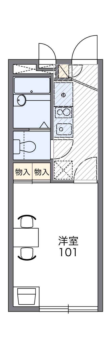 レオパレスグレイスⅣ(1K/1階)の間取り写真