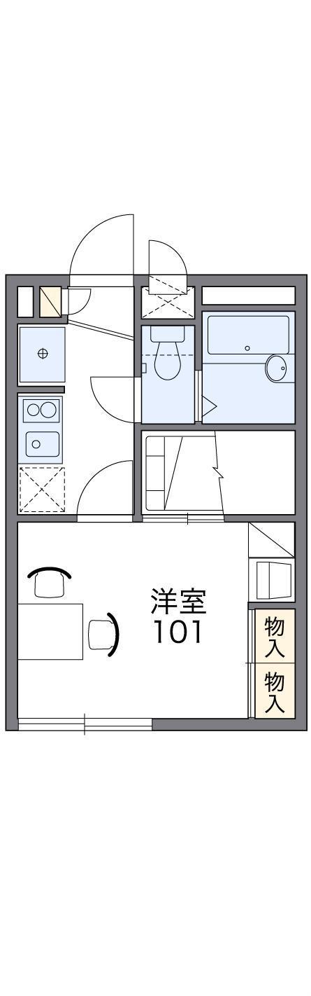 レオパレス上木田(1K/1階)の間取り写真