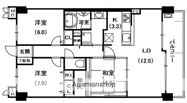 エステムコート香里園(3LDK/2階)の間取り写真