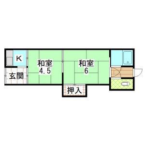 大阪メトロ谷町線 大日駅 徒歩15分 1階建 築57年(2K)の間取り写真