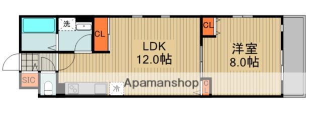 KTIレジデンス大和田C(1LDK/2階)の間取り写真