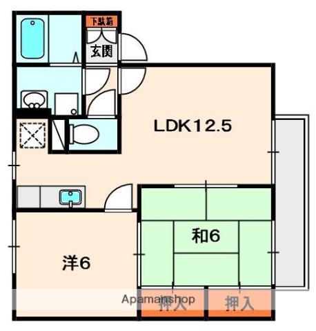 グランシャリオ(2LDK/2階)の間取り写真