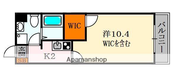 モダンアパートメント枚方岡山手(1K/1階)の間取り写真