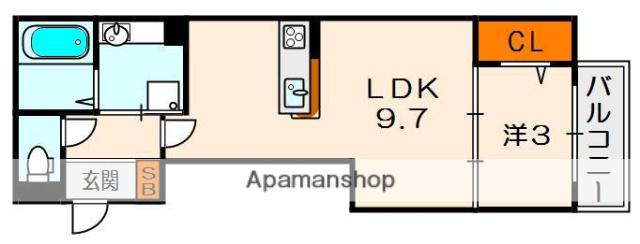 グリーン パーク(1LDK/2階)の間取り写真