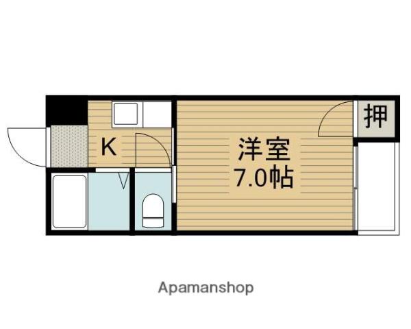マンションデウミⅡ(1K/4階)の間取り写真