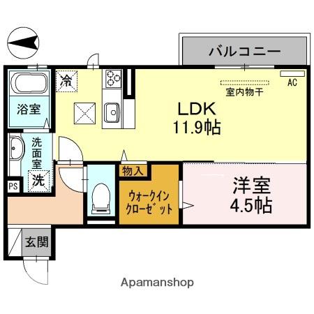 イロアス大日(1LDK/1階)の間取り写真