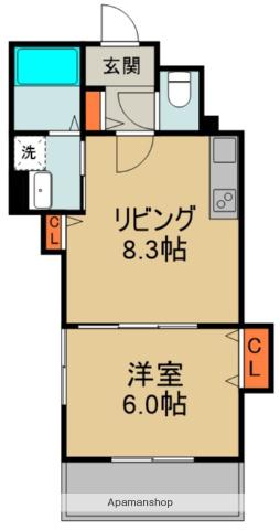クリエオーレ橋波西之町(1LDK/3階)の間取り写真