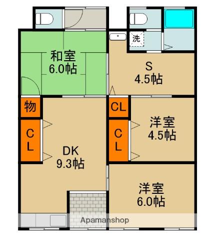 足立文化(3SLDK/1階)の間取り写真