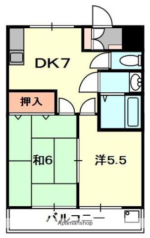 北野ハイツ(2DK/2階)の間取り写真