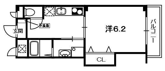 MS CUBEⅡ(1K/2階)の間取り写真