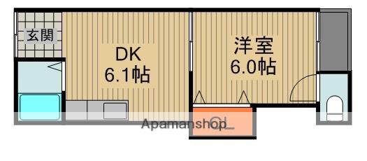ロイヤル寺方(1DK/2階)の間取り写真