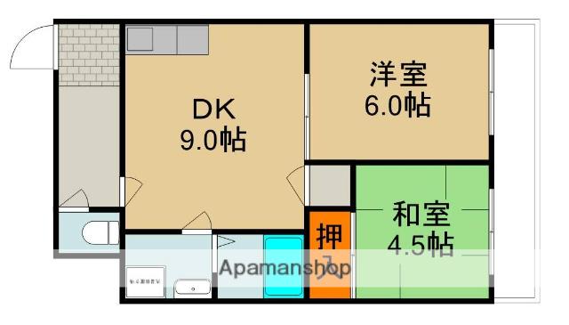 メルヘンハイツ大久保(2LDK/4階)の間取り写真