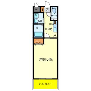 クラウンスリー(1K/2階)の間取り写真