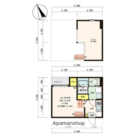 ハーモニーテラス淀下津町(1K/1階)の間取り写真