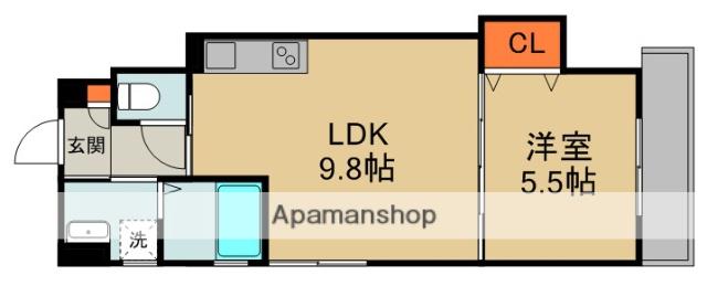 セレニティ八雲北町2丁目A棟(1LDK/1階)の間取り写真