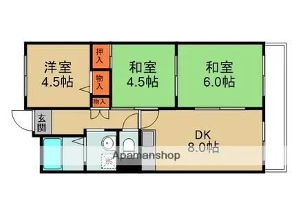 新橋中野マンション(3DK/2階)の間取り写真