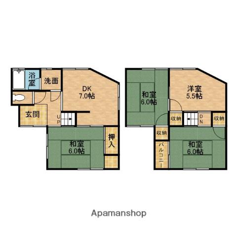 京阪電気鉄道京阪線 寝屋川市駅 徒歩23分 2階建 築48年(4DK)の間取り写真