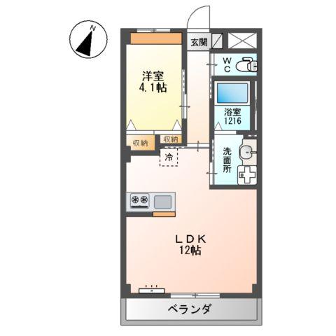 グリシーナ(1LDK/2階)の間取り写真