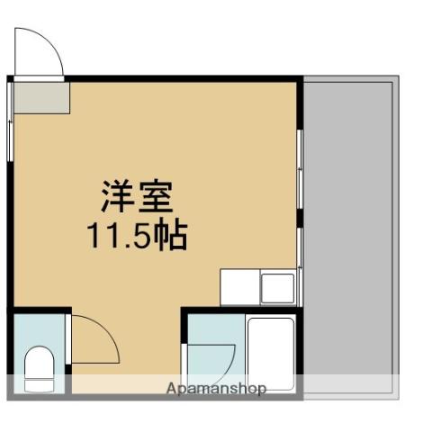 金田ビル(ワンルーム/4階)の間取り写真