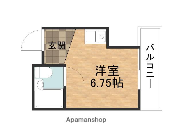 大谷グリーンハイツ(ワンルーム/2階)の間取り写真