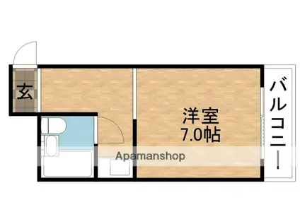 マンションMIKI(ワンルーム/3階)の間取り写真