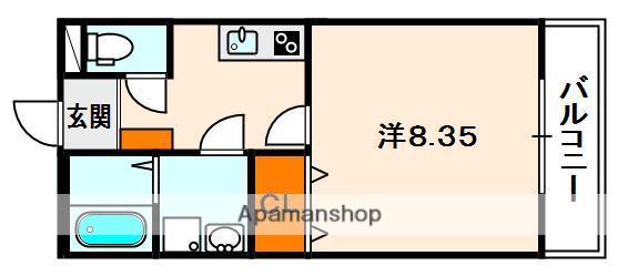 カーサフェリーチェ(1K/2階)の間取り写真
