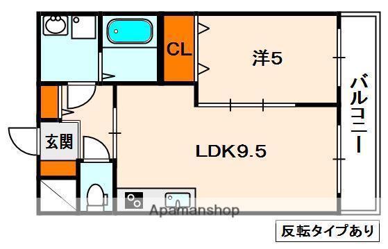 カーサフェリーチェ(1LDK/3階)の間取り写真