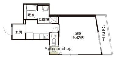 キャルムコート星田2番館(1K/2階)の間取り写真