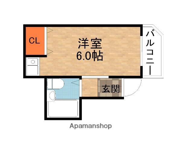 パルメゾンひろⅢ(ワンルーム/2階)の間取り写真