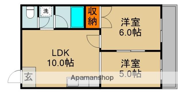 GM殿島(2DK/2階)の間取り写真