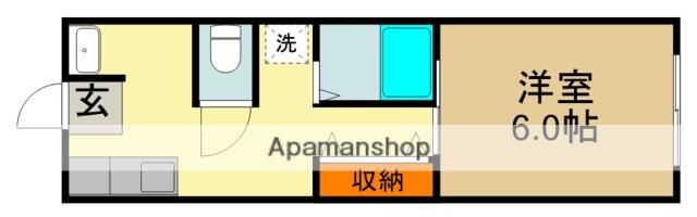 ペントハウス馬場町(1DK/5階)の間取り写真